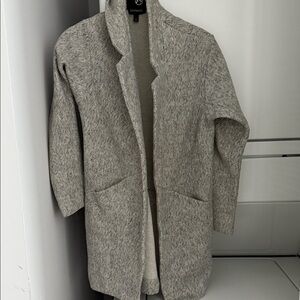 Express Gray Open-Front Cardigan Coat